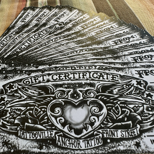 Gift Certificate (FOR TATTOOS & PIERCINGS)